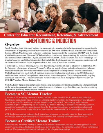 Mentoring and Induction One-Pager cover